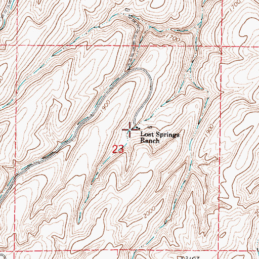 Topographic Map of Lost Springs Ranch, WA