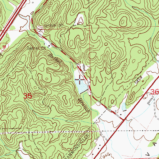 Topographic Map of Hawkins Dam, AL