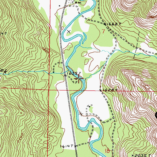 Topographic Map of Louie Creek, WA