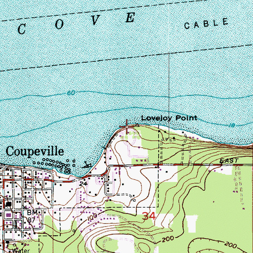 Topographic Map of Lovejoy Point, WA
