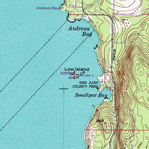 Topographic Map of Low Island, WA