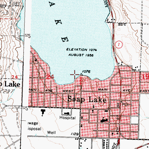 Topographic Map of Lower Grand Coulee, WA