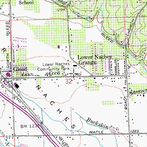 Topographic Map of Lower Naches Community Park, WA