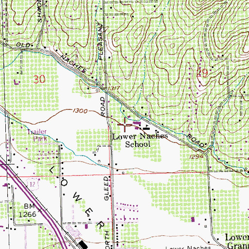 Topographic Map of Naches Valley Primary School, WA