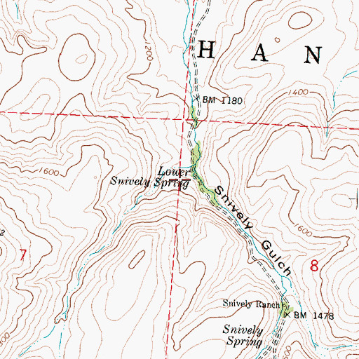 Topographic Map of Lower Snively Spring, WA