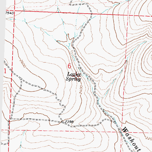 Topographic Map of Lozier Spring, WA