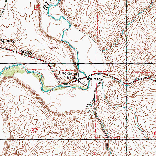 Topographic Map of Luckenbill Bridge, WA