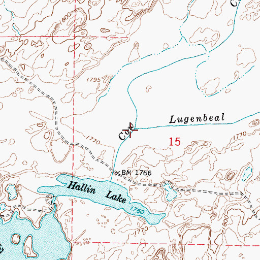 Topographic Map of Lugenbeal Creek, WA