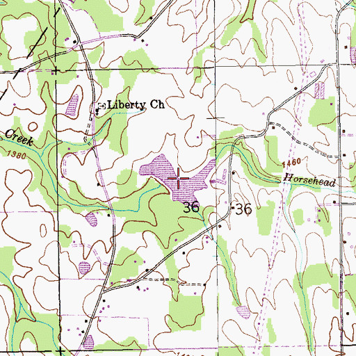 Topographic Map of Gilberts Lake, AL