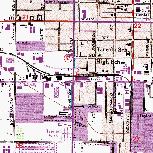 Topographic Map of Southgate Shopping Center, AZ