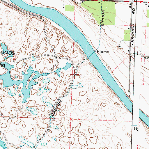 Topographic Map of Mabton Siphon, WA