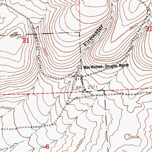 Topographic Map of MacKintosh-Douglas Ranch, WA