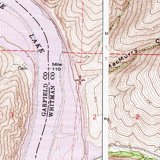 Topographic Map of MacMurry Canyon, WA