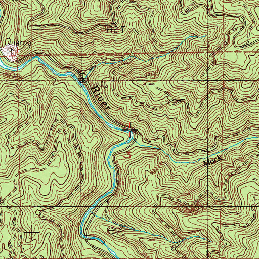 Topographic Map of Mack Creek, WA