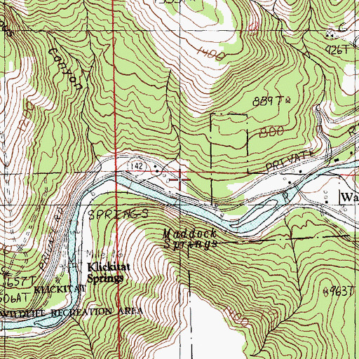 Topographic Map of Maddock Springs, WA