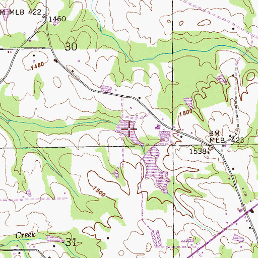 Topographic Map of J R Gilberts Lake, AL