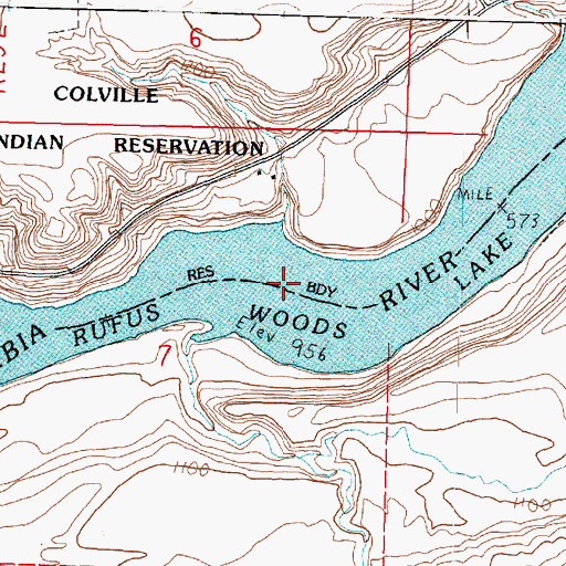 Topographic Map of Mah-kin Rapids, WA