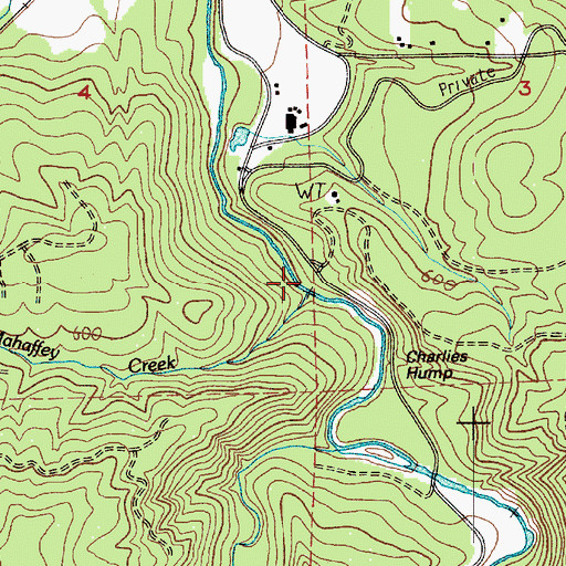 Topographic Map of Mahaffey Creek, WA