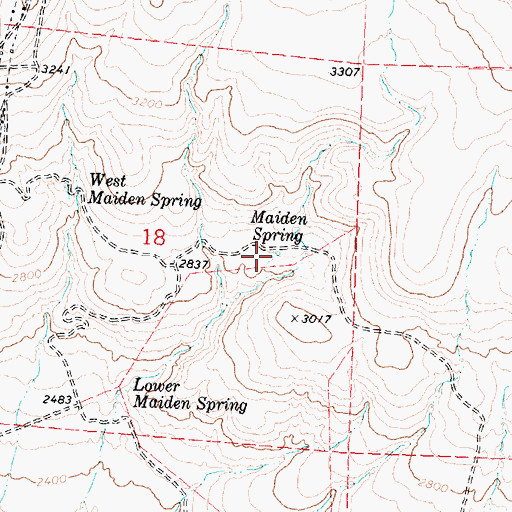 Topographic Map of Maiden Spring, WA