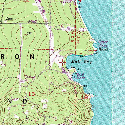 Topographic Map of Mail Bay, WA