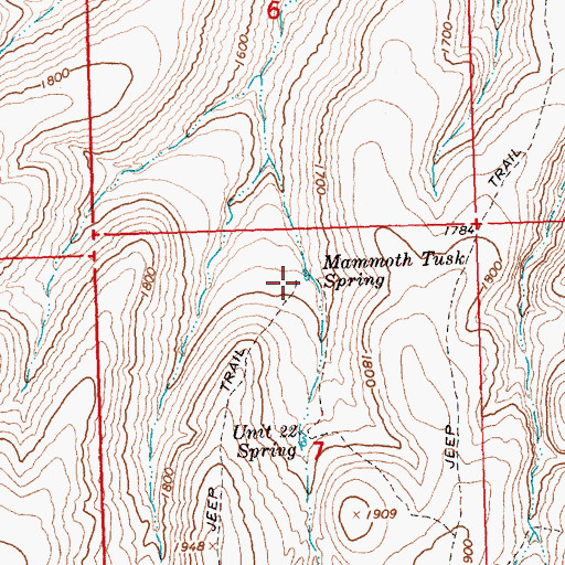 Topographic Map of Mammoth Tusk Spring, WA