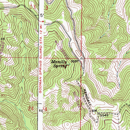 Topographic Map of Manilla Spring, WA