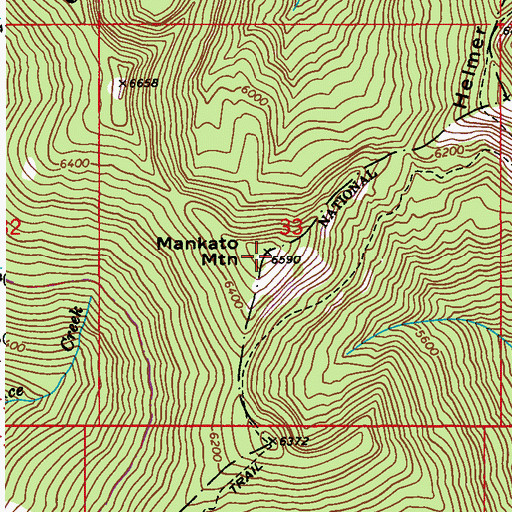 Topographic Map of Mankato Mountain, WA