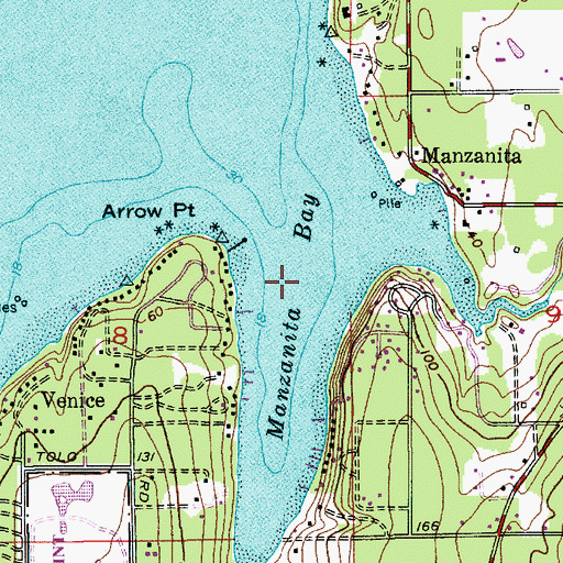 Topographic Map of Manzanita Bay, WA