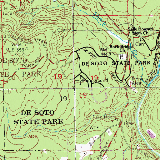 Topographic Map of Alpine Camp for Boys, AL