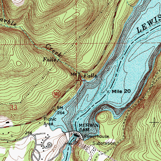 Topographic Map of Marble Creek, WA