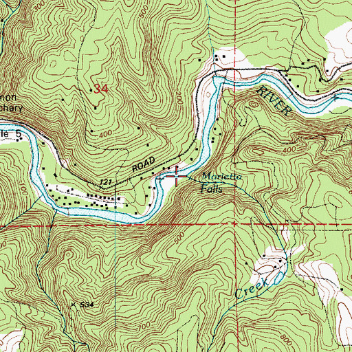 Topographic Map of Marietta Creek, WA