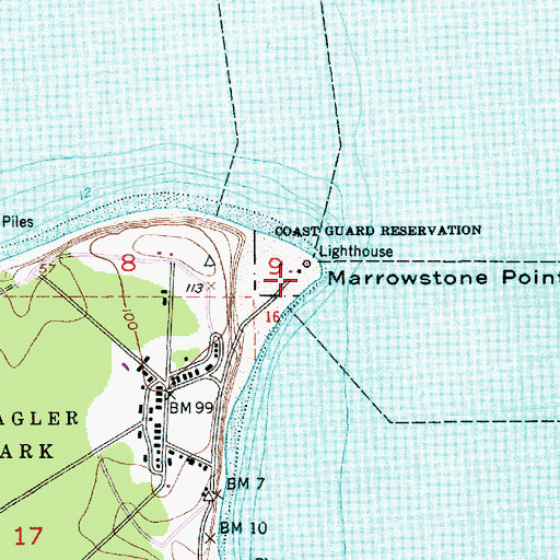 Topographic Map of Marrowstone Point, WA