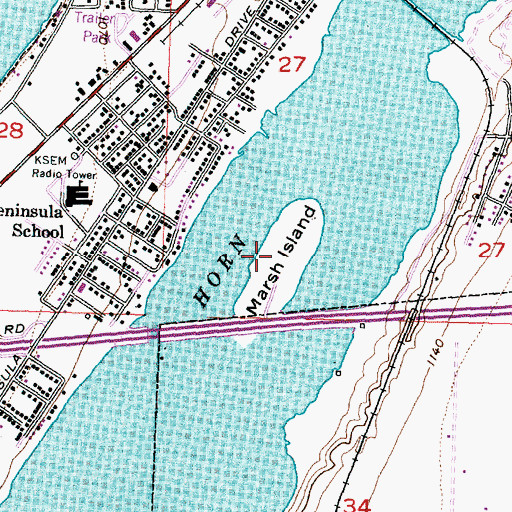 Topographic Map of Marsh Island, WA