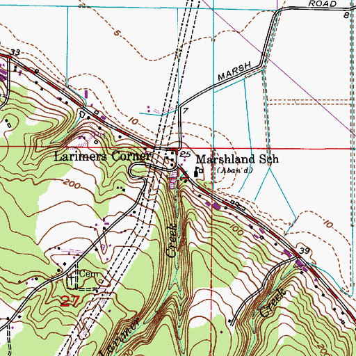 Topographic Map of Marshland School, WA