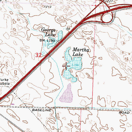 Topographic Map of Martha Lake, WA