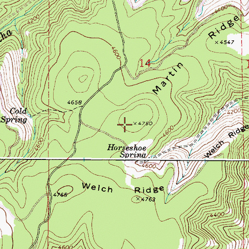 Topographic Map of Martin Ridge, WA