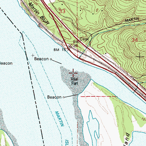 Topographic Map of Martin Slough, WA