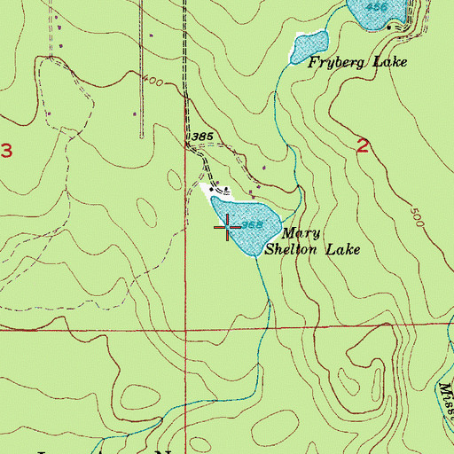 Topographic Map of Mary Shelton Lake, WA