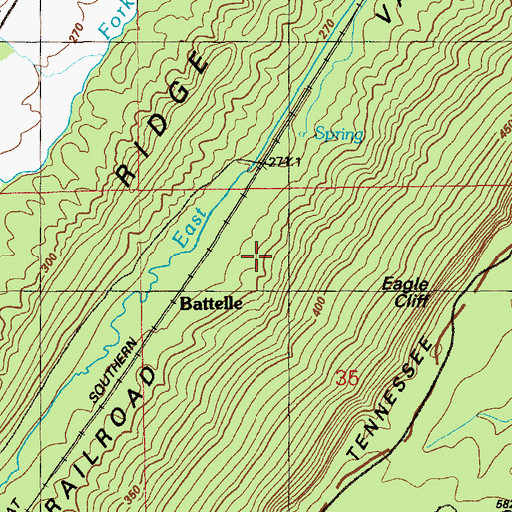 Topographic Map of Battelle Mines, AL