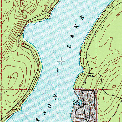 Topographic Map of Mason Lake, WA