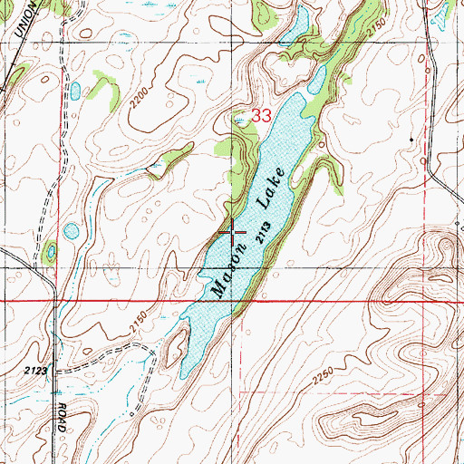 Topographic Map of Mason Lake, WA