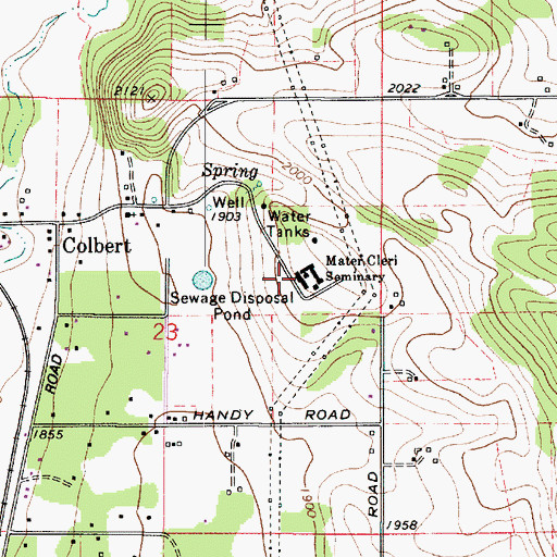 Topographic Map of Mater Cleri Seminary, WA
