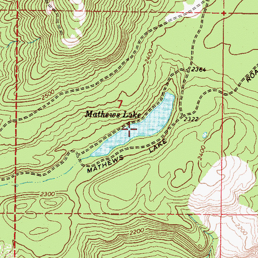 Topographic Map of Mathews Lake, WA
