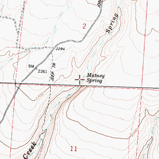 Topographic Map of Matney Spring, WA