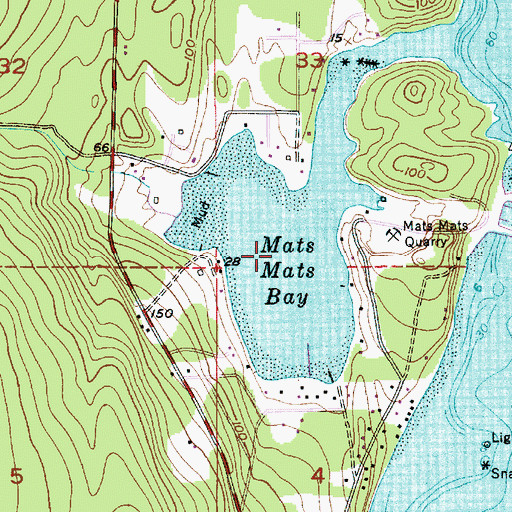 Topographic Map of Mats Mats Bay, WA
