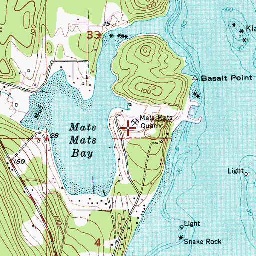 Topographic Map of Mats Mats Quarry, WA
