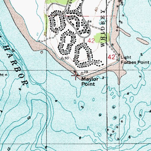 Topographic Map of Maylor Point, WA