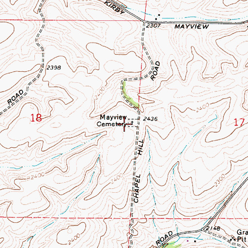 Topographic Map of Mayview Cemetery, WA