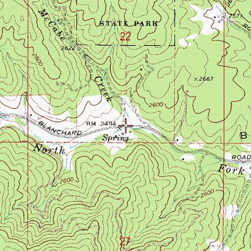 Topographic Map of McCabe Creek, WA