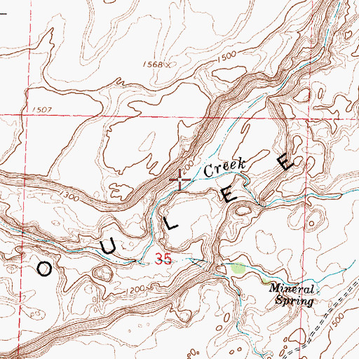 Topographic Map of McCarteney Creek, WA